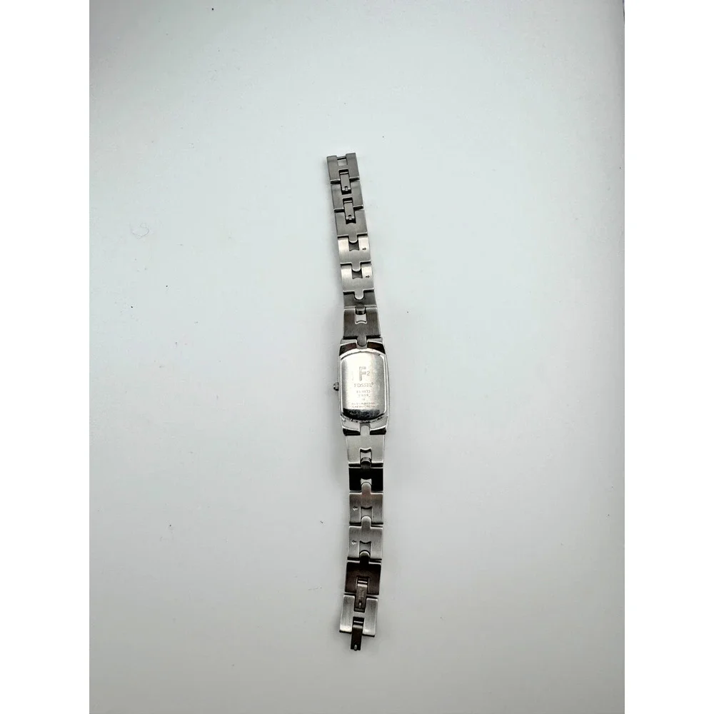 Fossil F2 ES-9833 Women's Silver Tone Stainless Steel Watch Rounded Rectangle - Picture 4 of 4